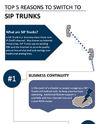 5 benefits of SIP Trunking infographic