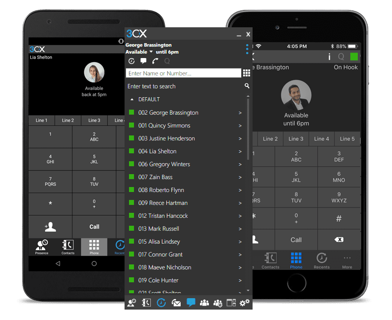 3CX PBX system Mobile Apps for iOS, Android, & Windows