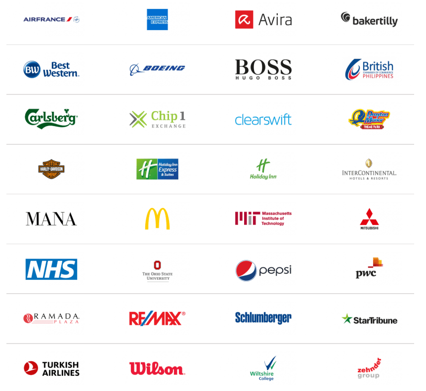 logos of global 3CX PBX customers