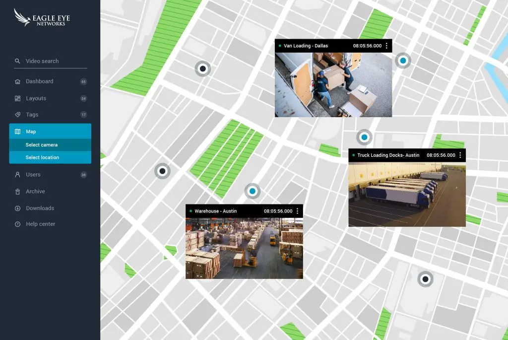 Eagle Eye VMS multi-locations map view