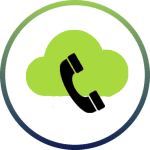 SIP VoIP calling, handset with cloud calling technology icon