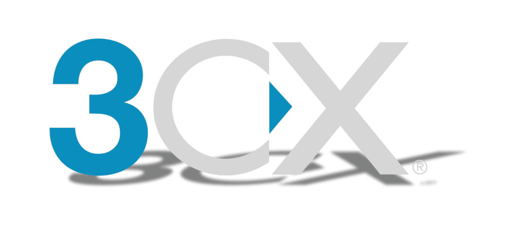 3CX logo with backdrop shadow